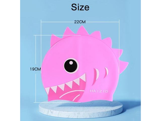 HAIZID Cute Cartoon Waterproof Silicone Children Swimming Cap HAIZID (Fish Scales Rose Red Pink) (Fish Scales Rose Red Pink)