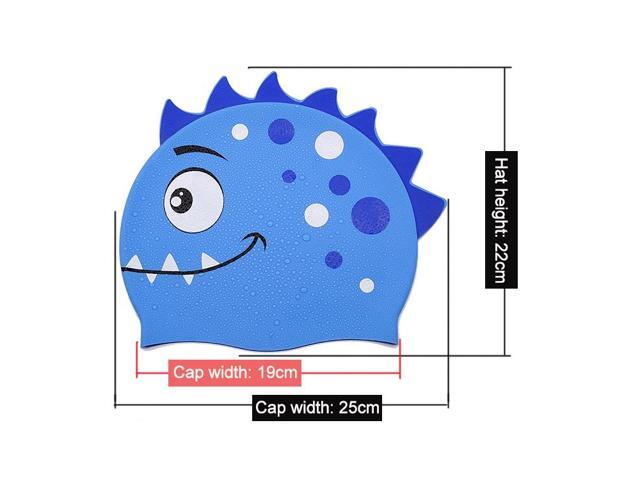 Children Cartoon Dinosaur Comfortable Silicone Swimming Cap Children Swimming Cap(Pink) (Pink)