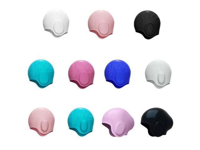 WAVE Waterproof Solid Color Ear Guard Silicone Swimming Cap, Color: Pink Pink