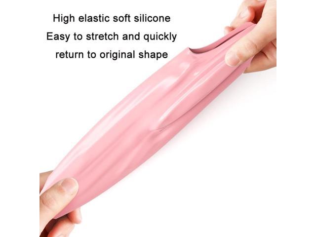 WAVE Waterproof Solid Color Ear Guard Silicone Swimming Cap, Color: Pink Pink