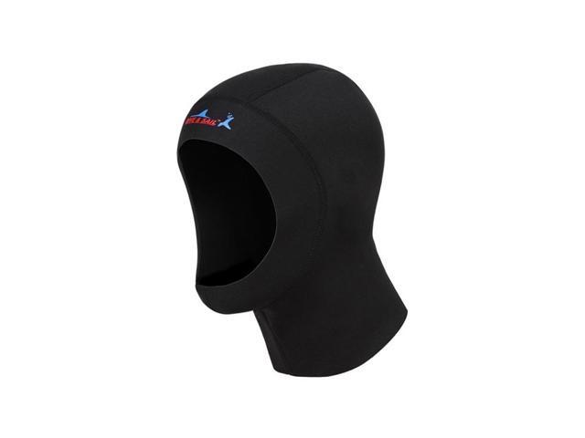 DIVE & SAIL DH-002 1mm Men and Women Swimming Caps Sunscreen Diving Cap Surfing Diving Headgear 1MM Size: L (Black)