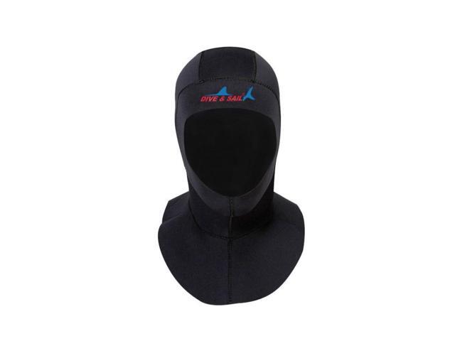 DIVE & SAIL DH-006 3mm Shoulder Warm Diving Cap Surfing Snorkeling Sunscreen Waterproof Diving Headgear M (Black)