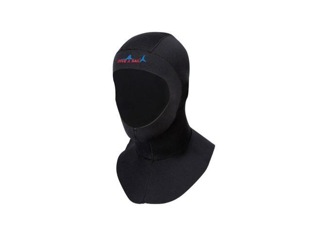 DIVE & SAIL DH-006 3mm Shoulder Warm Diving Cap Surfing Snorkeling Sunscreen Waterproof Diving Headgear M (Black)