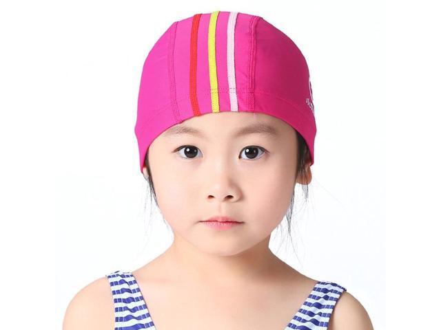 1101 Middle Age Children Deepen Summer Sun Protection Swimming Caps 1101 (Pink) (Pink)