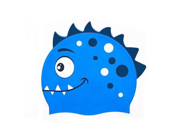 Children Cartoon Dinosaur Comfortable Silicone Swimming Cap Children Swimming Cap(Pink) (Pink)