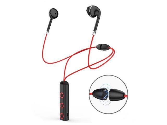 BT313 Magnetic Earbuds Sport Wireless Headphone Handsfree bluetooth HD Stereo Bass Headsets with Mic (Red)