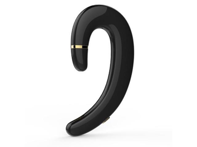 ET Bluetooth Earphone Wireless Headset Handsfree Ear Hook Waterproof Noise Cancelling Earphone with Mic for Android IPhone(black) (black)