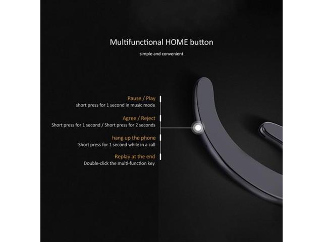 ET Bluetooth Earphone Wireless Headset Handsfree Ear Hook Waterproof Noise Cancelling Earphone with Mic for Android IPhone(black) (black)
