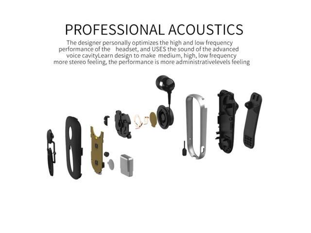 K36 Stereo Wireless Bluetooth Headset Calls Remind Vibration Wear Clip Driver Auriculares Earphone(Black) (Black)