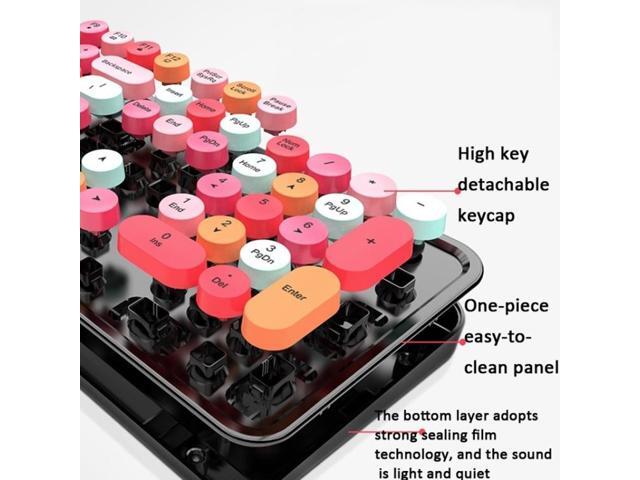 Mofii Sweet Wireless Keyboard And Mouse Set Girls Punk Keyboard Office Set, Colour: Purple Mixed Version