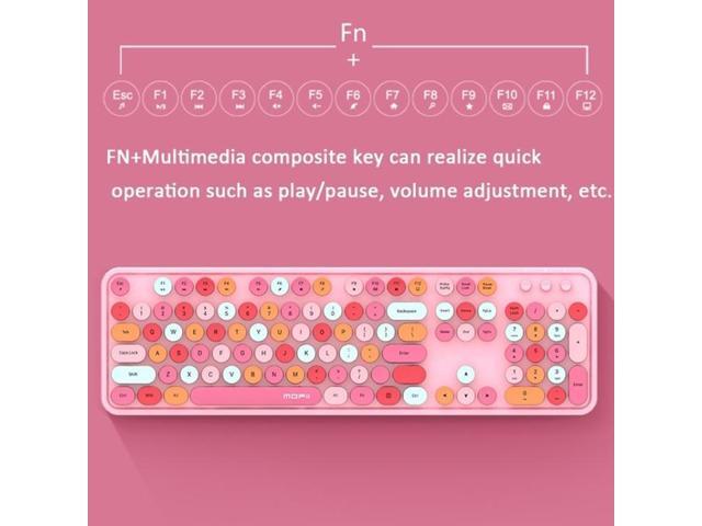 Mofii Sweet Wireless Keyboard And Mouse Set Girls Punk Keyboard Office Set, Colour: Purple Mixed Version