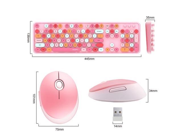 Mofii Sweet Wireless Keyboard And Mouse Set Girls Punk Keyboard Office Set, Colour: Purple Mixed Version