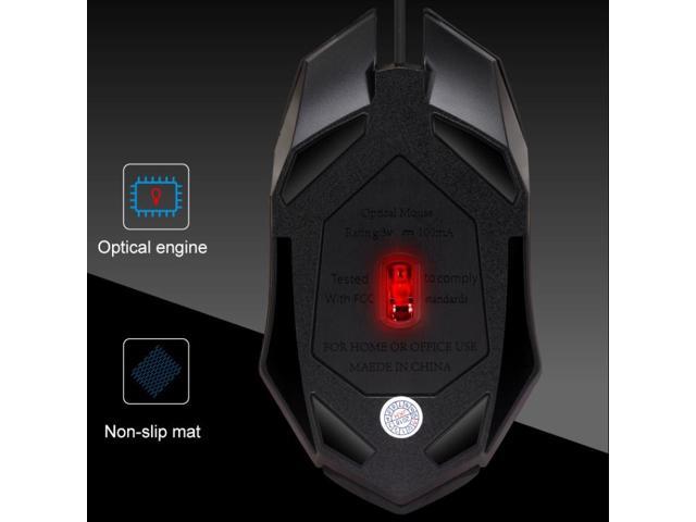 Chasing Leopard K2 USB LED Backlight 1600DPI Three-speed Adjustable Wired Optical Gaming Mouse, Length: 1.3m