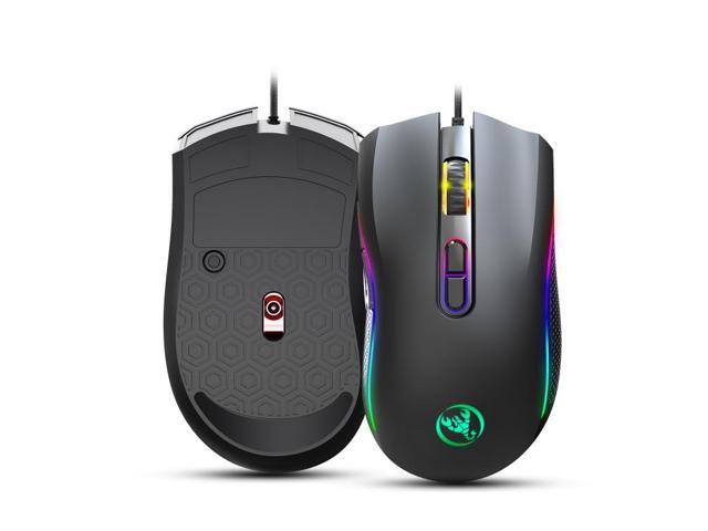 HXSJ A869RGB 7200 DPI Six-speed Adjustable 7-keys Macro Definition Programmable Colorful Light-emitting Wired Game Optical Mouse, Cable Length: 1.5m