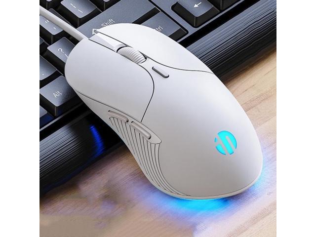 Inphic PB1 Business Office Mute Macro Definition Gaming Wired Mouse, Cable Length: 1.5m, Colour: Matte White Breathing Light Matte White Breathing...