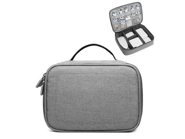 Multi-function Headphone Charger Data Cable Storage Bag, Single Layer Storage Bag, Size: 23x16x7cm (Grey)
