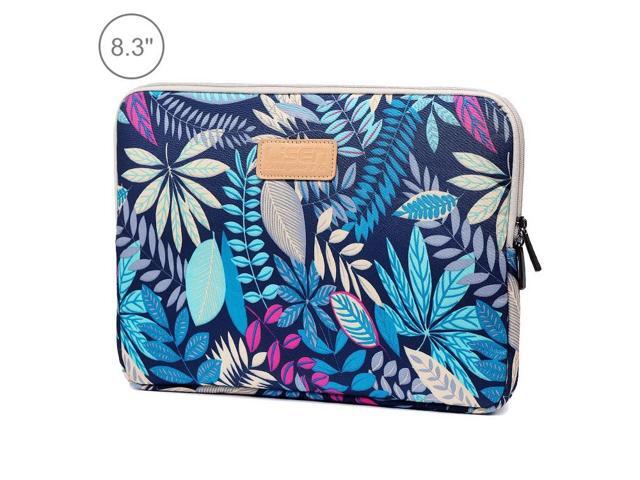 Lisen 8.3 inch Sleeve Case Colorful Leaves Zipper Briefcase Carrying Bag (Blue) Black