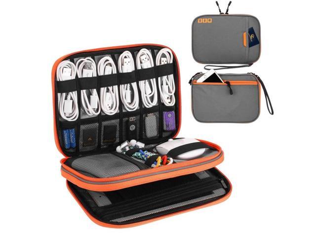 Multi-functional Headphone Charger Data Cable Storage Bag Portable Power Pack, Size:M, 25 x 18 x 5cm (Grey)