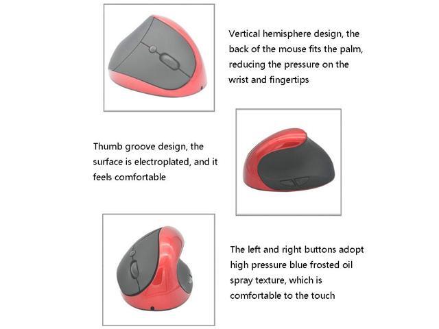 JSY-03 6 Keys Wireless Vertical Charging Mouse Ergonomic Vertical Optical Mouse(Red)