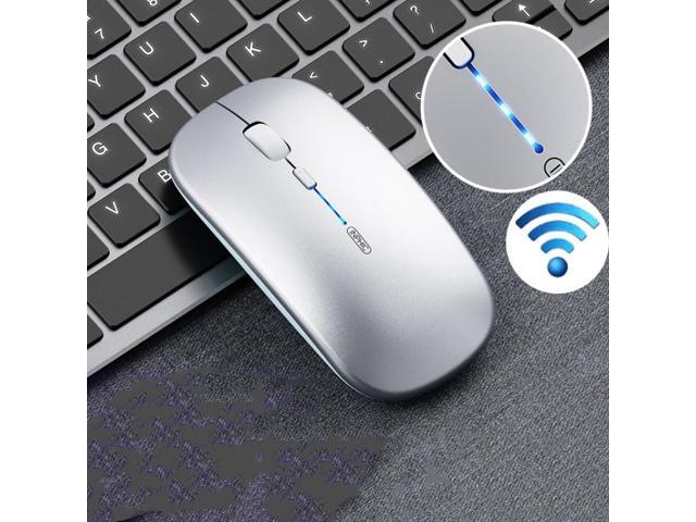 Inphic PM1 Office Mute Wireless Laptop Mouse, Style:Battery Display Battery Display (Space Silver)
