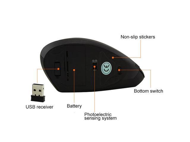 Battery Version Wireless Mouse Vertical 2.4GHz Optical Mouse (White)