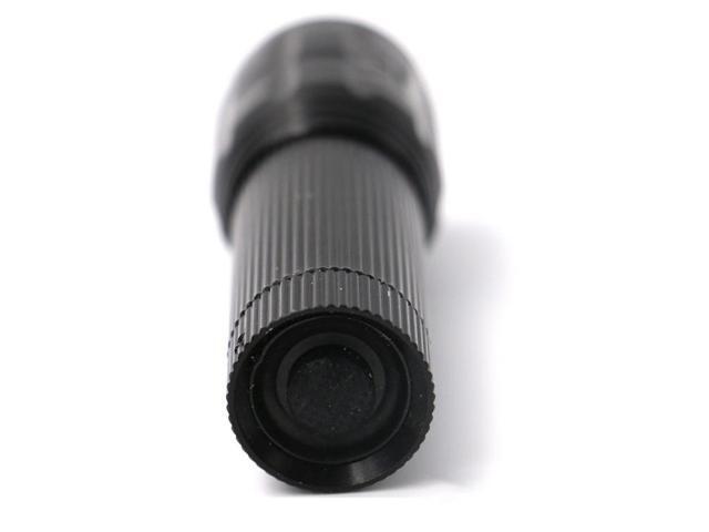 2 PCS Three-Speed Zoom LED Flashlight Mini Aluminum Flashlight (Black)
