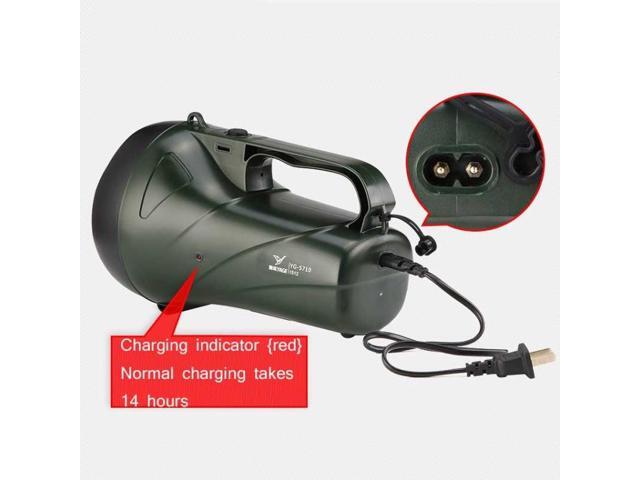 YAGE YG-5710 5W LED Waterproof Glare Flashlight Outdoor Rechargeable Lighting Portable Lamp, CN Plug (ArmyGreen)