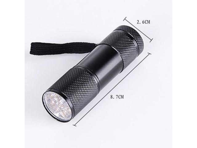 5 PCS 9 LEDs 395NM Mini UV Flashlight Fluorescent Agent Detection Pen Security Light