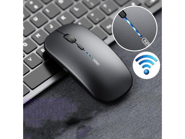 Inphic PM1 Office Mute Wireless Laptop Mouse, Style:Battery Display Battery Display (Metallic Gray)
