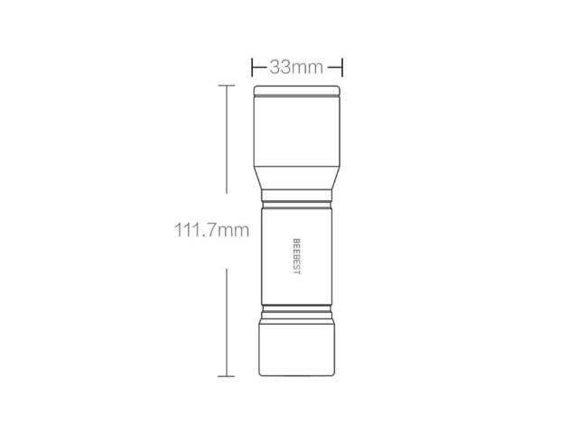 Original Xiaomi Youpin BEEBEST Portable FlashlightSupport Three-gear Mode(Black)