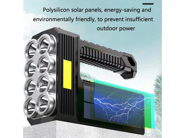 Solar Charging Super Bright Waterproof 8 LED Camping Flashlight Lamp Solar Charging