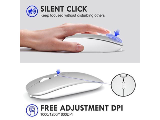 Inphic PM1 Office Mute Wireless Laptop Mouse, Style:Battery Display Battery Display (Space Silver)