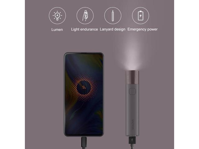 Original Xiaomi Youpin SOLOVE LED Flashlight 3000mAh USB Multi-function Portable Lighting (White)