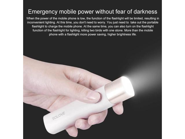 Original Xiaomi Youpin SOLOVE LED Flashlight 3000mAh USB Multi-function Portable Lighting (White)