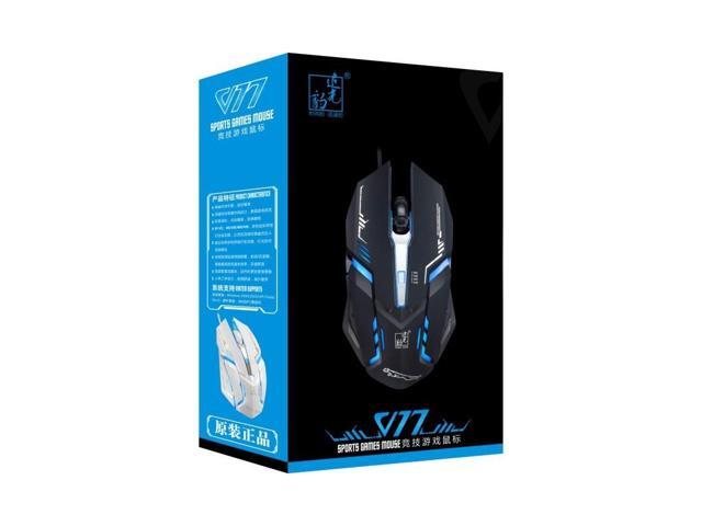 Chasing Leopard V17 USB 2400DPI Four-speed Adjustable Line Pattern Wired Optical Gaming Mouse with LED Breathing Light, Length: 1.45m (Jet Black)