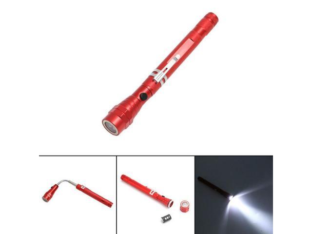 2 PCS 1W Flexible Magnet Camping Fishing Telescopic 360 Degrees Head Flashlight Outdoor Torch Magnetic Pick Up Tool Lamp (Red)