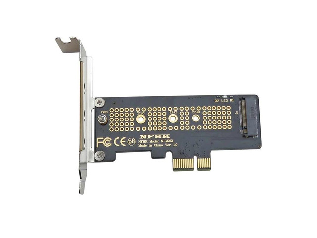 NVMe PCIe M.2 NGFF SSD to PCIe x1 Adapter Card PCIe x1 to M.2 Card with Bracket PCI-E M.2 Adapter for 2230 2240 2260 2280 SSD M2