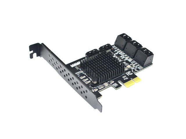 88SE9215 Chip 8 Ports SATA 3.0 to PCIe Expansion Card PCI Express SATA Adapter SATA 3 Converter with Heat Sink for HDD PCIE SATA