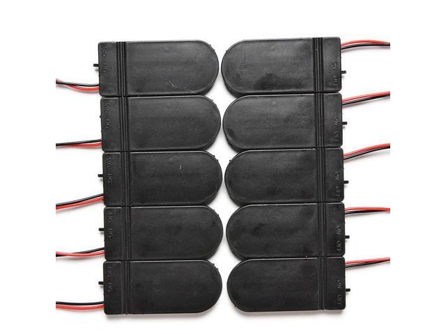 5pcs Hold 2x CR2032 Button Coin Cell Battery Holder Case Storage Black Box 6V Wire Lead ON/OFF Switch