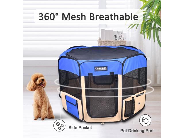 Jespet Portable Foldable Pet Dog Playpen, Portable Pet Playpen Exercise Pen Kennel with Carry Bag for Puppy Cats Kittens Rabbits
