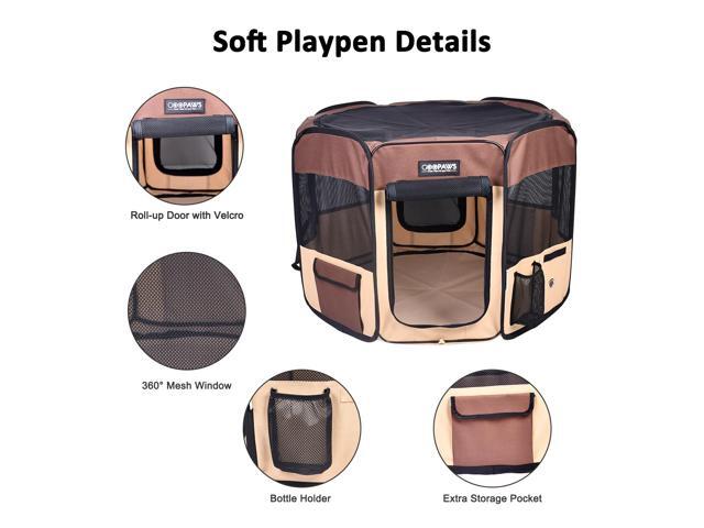 Jespet Portable Foldable Pet Dog Playpen, Portable Pet Playpen Exercise Pen Kennel with Carry Bag for Puppy Cats Kittens Rabbits
