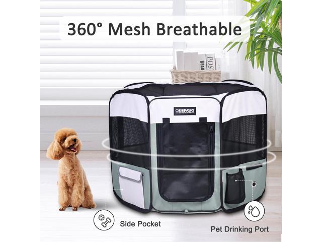 Jespet Portable Foldable Pet Dog Playpen, Portable Pet Playpen Exercise Pen Kennel with Carry Bag for Puppy Cats Kittens Rabbits