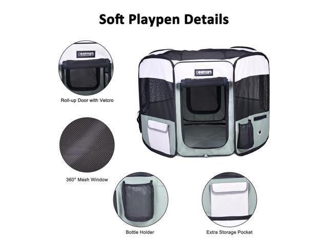 Jespet Portable Foldable Pet Dog Playpen, Portable Pet Playpen Exercise Pen Kennel with Carry Bag for Puppy Cats Kittens Rabbits