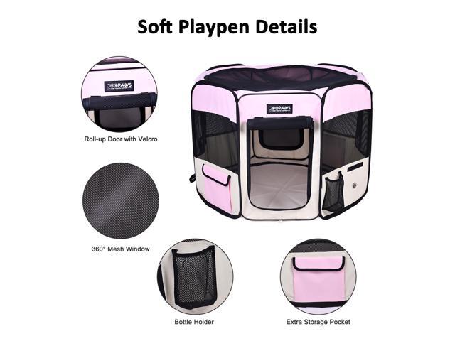 Jespet Portable Foldable Pet Dog Playpen, Portable Pet Playpen Exercise Pen Kennel with Carry Bag for Puppy Cats Kittens Rabbits