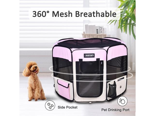 Jespet Portable Foldable Pet Dog Playpen, Portable Pet Playpen Exercise Pen Kennel with Carry Bag for Puppy Cats Kittens Rabbits