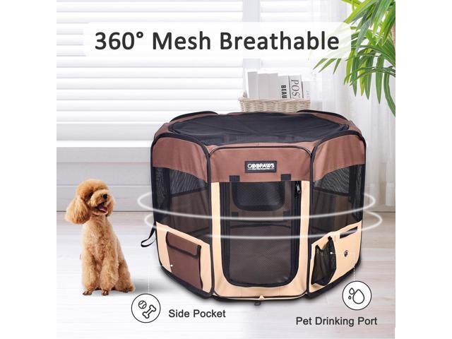 Jespet Portable Foldable Pet Dog Playpen, Portable Pet Playpen Exercise Pen Kennel with Carry Bag for Puppy Cats Kittens Rabbits