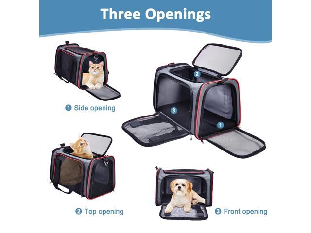 GOOPAWS Soft-Sided Pet Travel Carrier, Airline Approved Dog & Cat Carrier Collapsible, Collapsible Kennel for Small Dogs Cats, Puppy