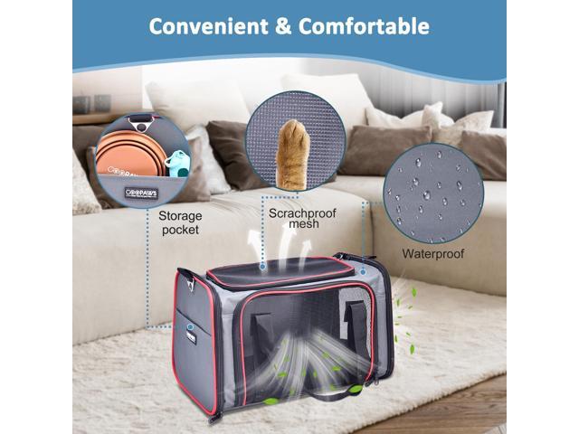 GOOPAWS Soft-Sided Pet Travel Carrier, Airline Approved Dog & Cat Carrier Collapsible, Collapsible Kennel for Small Dogs Cats, Puppy