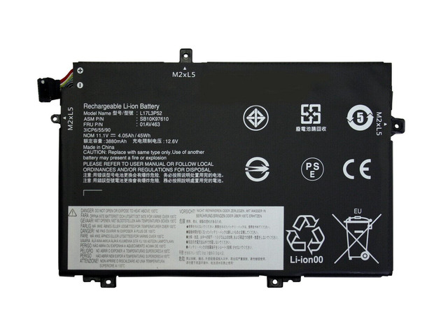 L17L3P52 L17M3P53 Battery For ThinkPad L14 L15 Gen 1 L480 L490 L580 45Wh 4080mAh