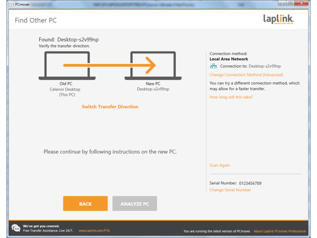 Laplink PCmover Ultimate 11 Moves your Applications, Files and Settings from an Old PC to a New PC Includes SuperSpeed USB 3.0 Cable 1 Use